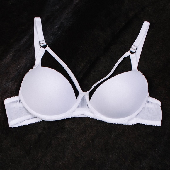 Lebonbon handmade white push-up bra with mesh - Picture 3 of 4